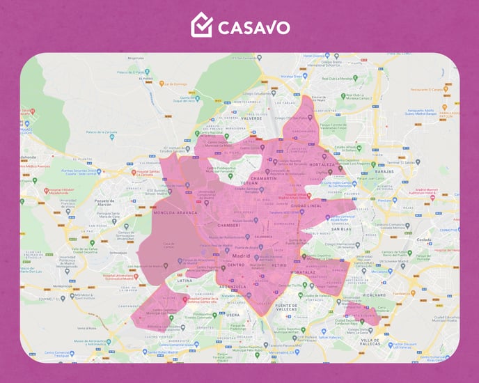 mapa zona Madrid Casavo